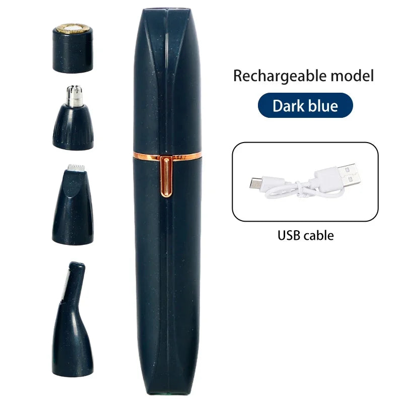 4 en 1  Afitador de cuerpo completo Epilador facial Afitador Trimmer de cejas Epilador indoloro eliminador de vellos faciales